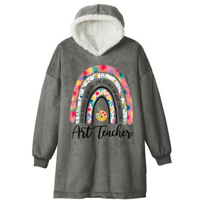 Art Teacher Rainbow Caring Dedicated Loving Vintage Hooded Wearable Blanket