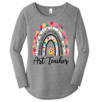 Art Teacher Rainbow Caring Dedicated Loving Vintage Women's Perfect Tri Tunic Long Sleeve Shirt