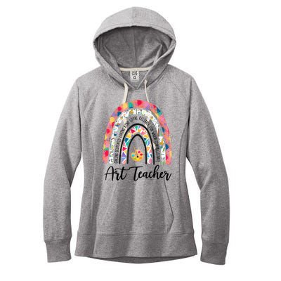 Art Teacher Rainbow Caring Dedicated Loving Vintage Women's Fleece Hoodie