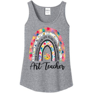 Art Teacher Rainbow Caring Dedicated Loving Vintage Ladies Essential Tank