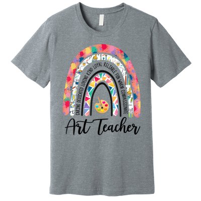 Art Teacher Rainbow Caring Dedicated Loving Vintage Premium T-Shirt