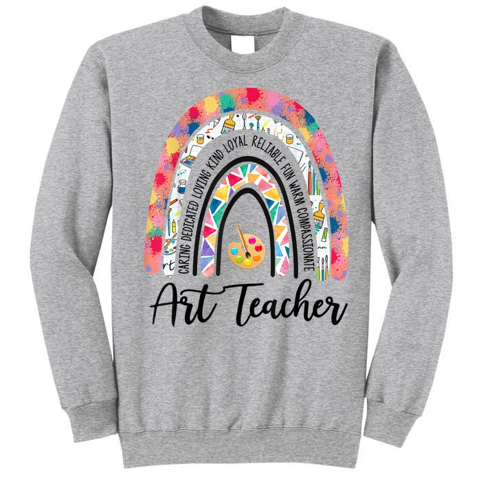 Art Teacher Rainbow Caring Dedicated Loving Vintage Tall Sweatshirt