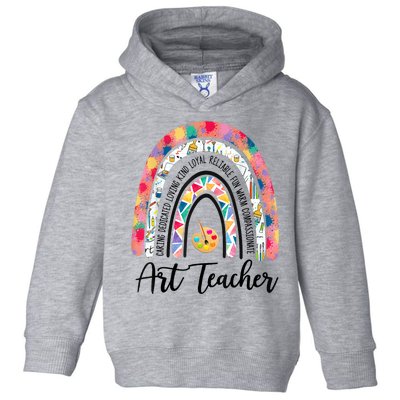 Art Teacher Rainbow Caring Dedicated Loving Vintage Toddler Hoodie