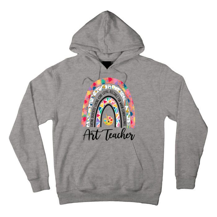 Art Teacher Rainbow Caring Dedicated Loving Vintage Tall Hoodie