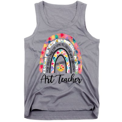 Art Teacher Rainbow Caring Dedicated Loving Vintage Tank Top