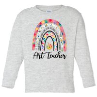 Art Teacher Rainbow Caring Dedicated Loving Vintage Toddler Long Sleeve Shirt