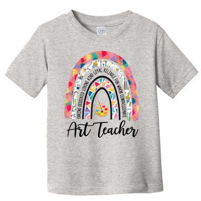 Art Teacher Rainbow Caring Dedicated Loving Vintage Toddler T-Shirt