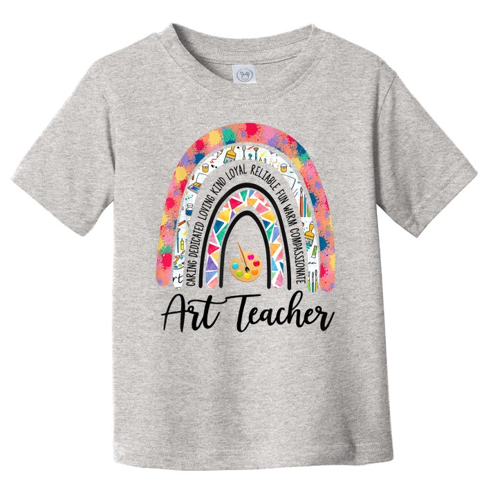 Art Teacher Rainbow Caring Dedicated Loving Vintage Toddler T-Shirt