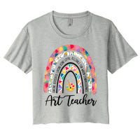 Art Teacher Rainbow Caring Dedicated Loving Vintage Women's Crop Top Tee