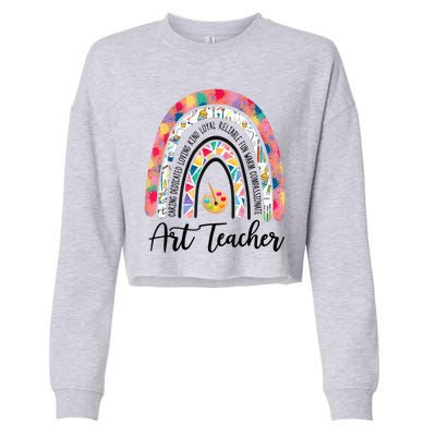 Art Teacher Rainbow Caring Dedicated Loving Vintage Cropped Pullover Crew