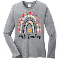 Art Teacher Rainbow Caring Dedicated Loving Vintage Ladies Long Sleeve Shirt