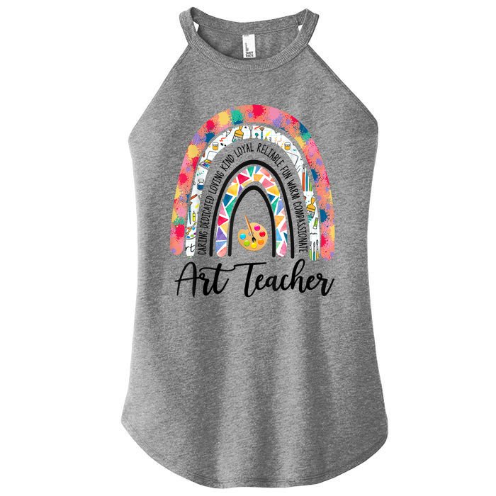 Art Teacher Rainbow Caring Dedicated Loving Vintage Women's Perfect Tri Rocker Tank