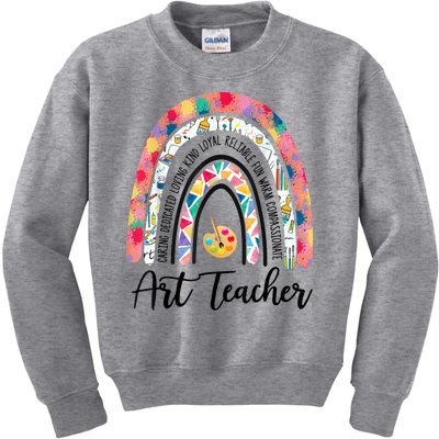 Art Teacher Rainbow Caring Dedicated Loving Vintage Kids Sweatshirt