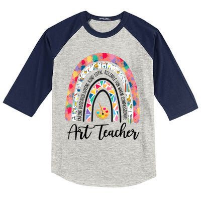 Art Teacher Rainbow Caring Dedicated Loving Vintage Kids Colorblock Raglan Jersey