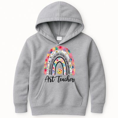 Art Teacher Rainbow Caring Dedicated Loving Vintage Kids Hoodie