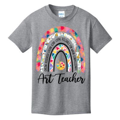 Art Teacher Rainbow Caring Dedicated Loving Vintage Kids T-Shirt