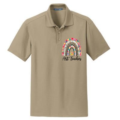 Art Teacher Rainbow Caring Dedicated Loving Vintage Dry Zone Grid Polo