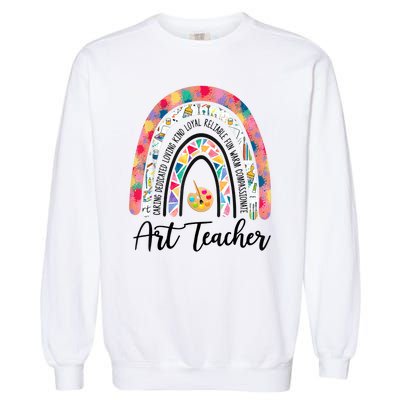 Art Teacher Rainbow Caring Dedicated Loving Vintage Garment-Dyed Sweatshirt