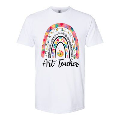 Art Teacher Rainbow Caring Dedicated Loving Vintage Softstyle CVC T-Shirt