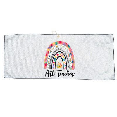 Art Teacher Rainbow Caring Dedicated Loving Vintage Large Microfiber Waffle Golf Towel