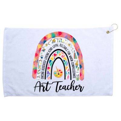 Art Teacher Rainbow Caring Dedicated Loving Vintage Grommeted Golf Towel