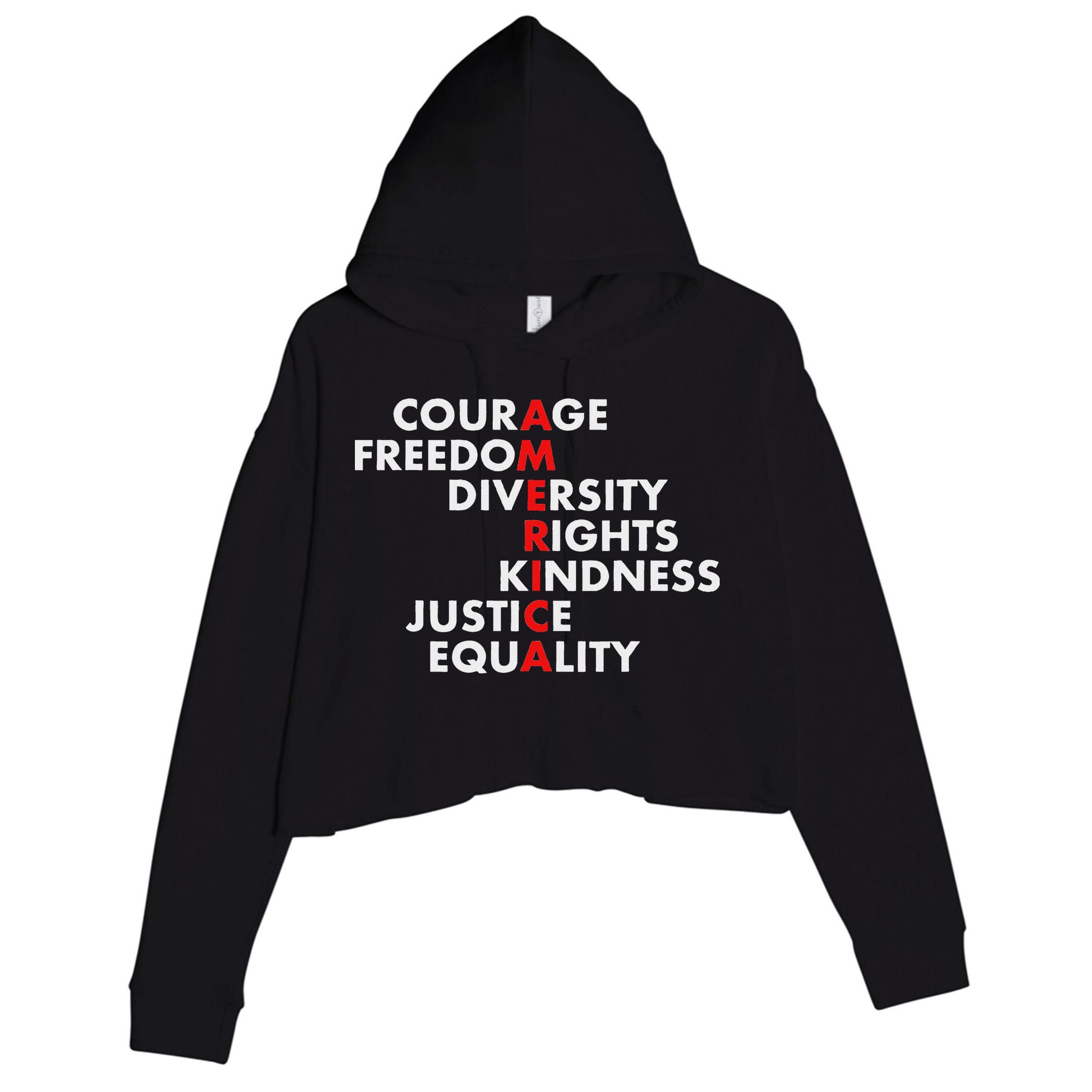 Anti Trump Resist Political Crop Fleece Hoodie