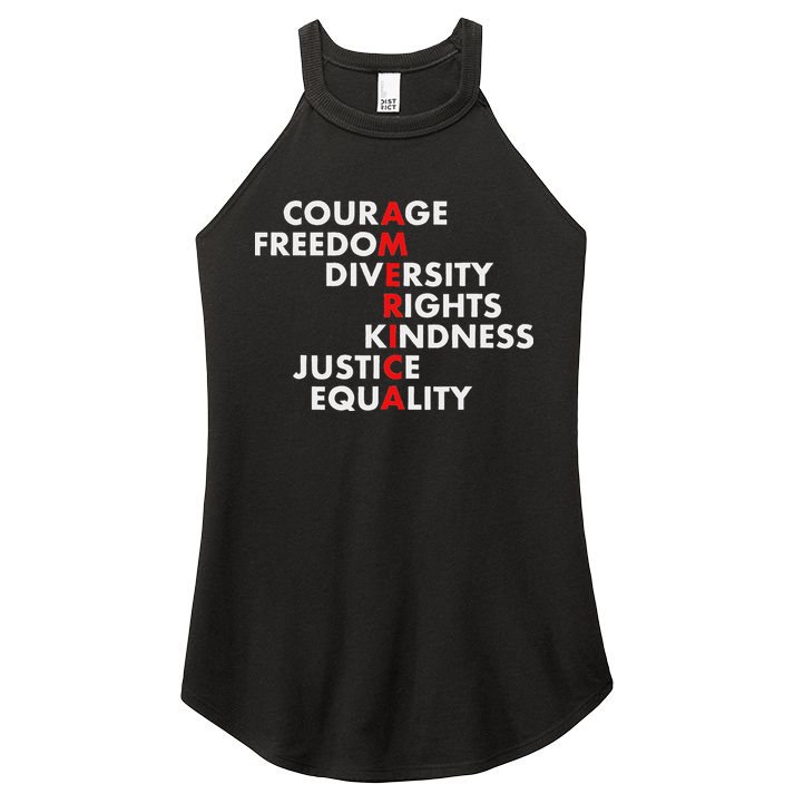 Anti Trump Resist Political Women's Perfect Tri Rocker Tank