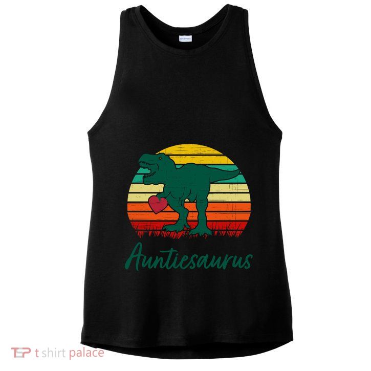Auntiesaurus T Rex Dinosaur Cute Aunt Gift Ladies PosiCharge Tri-Blend Wicking Tank