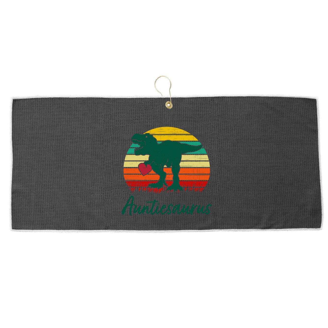 Auntiesaurus T Rex Dinosaur Cute Aunt Gift Large Microfiber Waffle Golf Towel