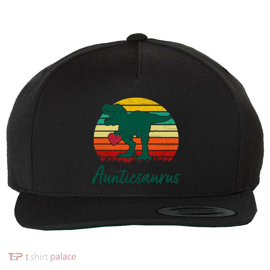Auntiesaurus T Rex Dinosaur Cute Aunt Gift Wool Snapback Cap