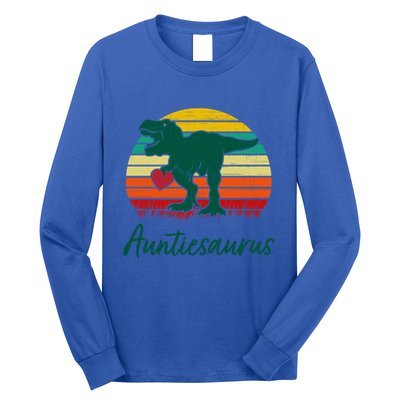 Auntiesaurus T Rex Dinosaur Cute Aunt Gift Long Sleeve Shirt