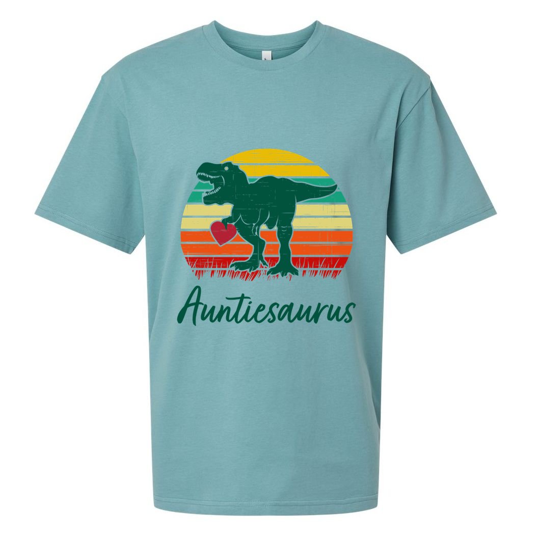 Auntiesaurus T Rex Dinosaur Cute Aunt Gift Sueded Cloud Jersey T-Shirt