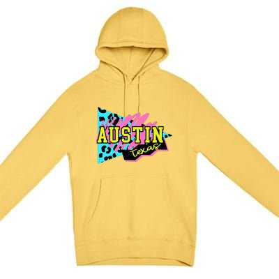 Austin Texas Retro 90s Premium Pullover Hoodie