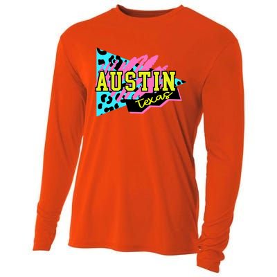 Austin Texas Retro 90s Cooling Performance Long Sleeve Crew