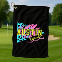 Austin Texas Retro 90s Golf Towel