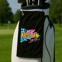 Austin Texas Retro 90s Golf Towel