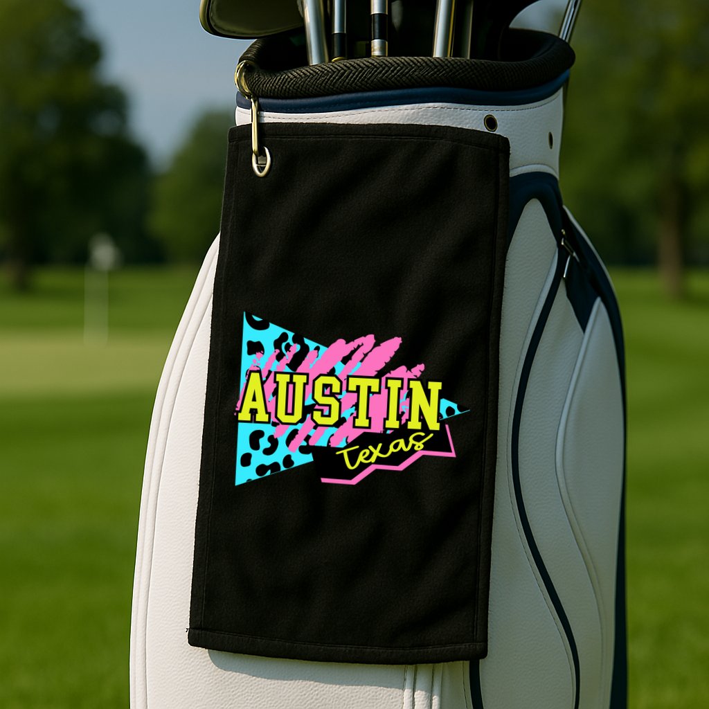 Austin Texas Retro 90s Golf Towel