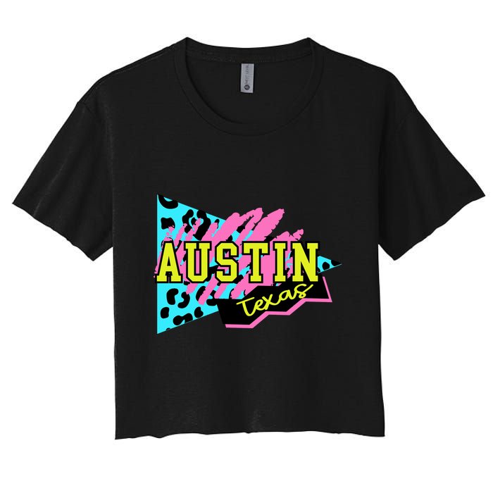 Austin Texas Retro 90s Women's Crop Top Tee