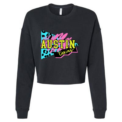 Austin Texas Retro 90s Cropped Pullover Crew