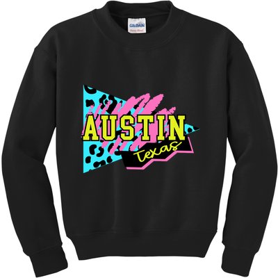 Austin Texas Retro 90s Kids Sweatshirt