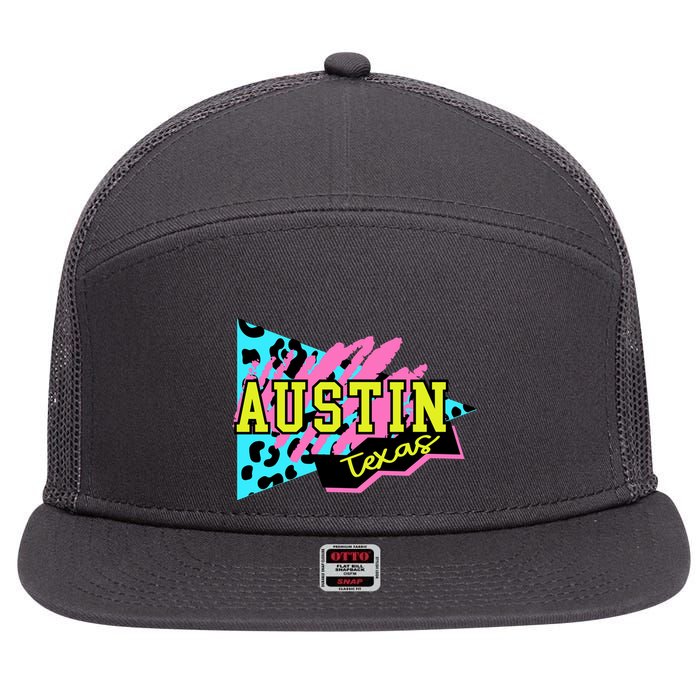 Austin Texas Retro 90s 7 Panel Mesh Trucker Snapback Hat