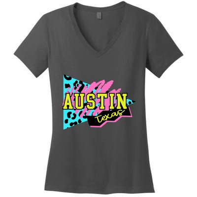 Austin Texas Retro 90s Women's V-Neck T-Shirt
