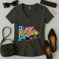 Austin Texas Retro 90s Women's V-Neck T-Shirt