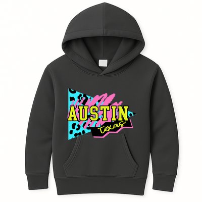 Austin Texas Retro 90s Kids Hoodie