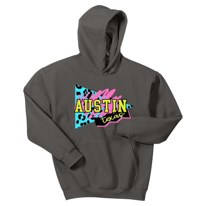 Austin Texas Retro 90s Kids Hoodie