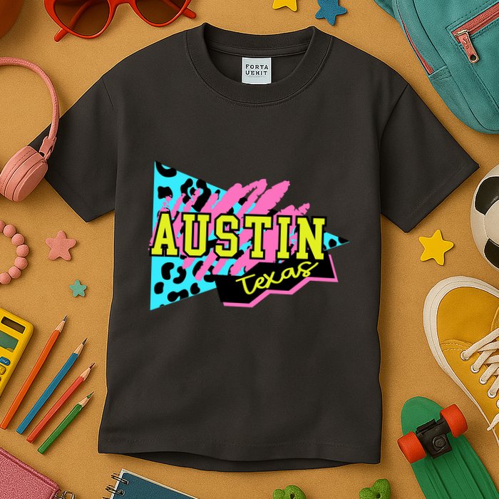 Austin Texas Retro 90s Kids T-Shirt