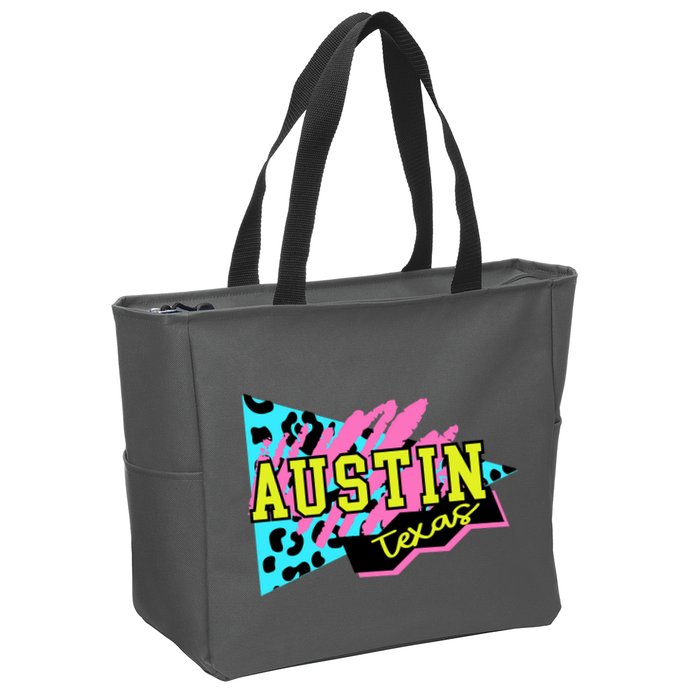 Austin Texas Retro 90s Zip Tote Bag
