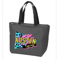 Austin Texas Retro 90s Zip Tote Bag