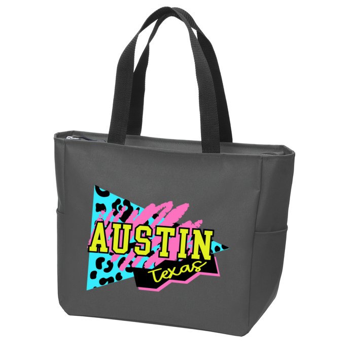 Austin Texas Retro 90s Zip Tote Bag