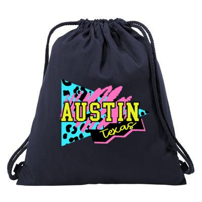 Austin Texas Retro 90s Drawstring Bag